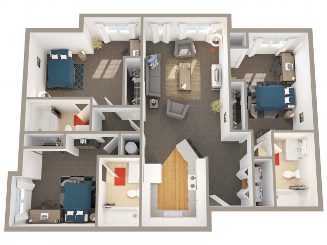 3 Bedroom 3 Bathroom | C2 | from 1212 square feet
