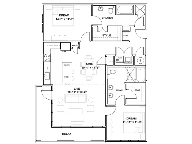 West End Podium | 2 bed 2 bath | from 1252 square feet