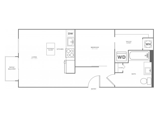 A4 | 1 bed 1 bath | from 536 square feet