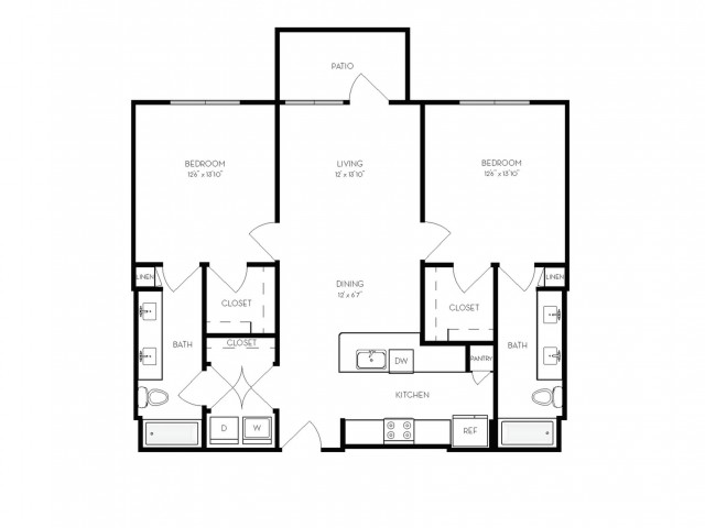 B1 | 2 bed 2 bath | from 1105 square feet