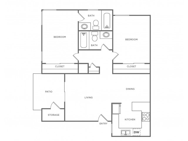 B2 | 2 bed 2 bath | from 835 square feet