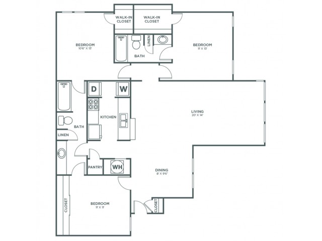 chestnut 3 bed apartment avana woods