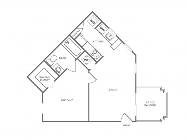 A1 Diamond | 1 bed 1 bath | from 590 square feet