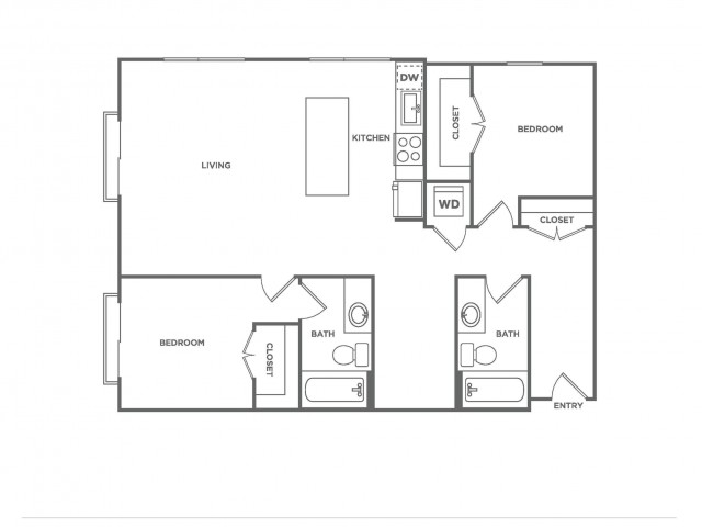F2.1 | 2 bed 2 bath | from 1207 square feet