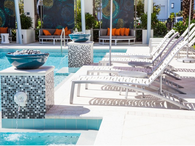 Image of Sparkling pool with beautiful water feature for The Franklin