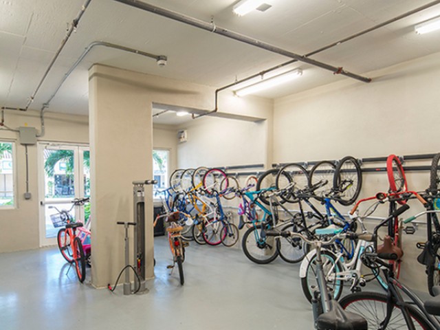 Image of Bicycle storage and repair station for Boca City Walk