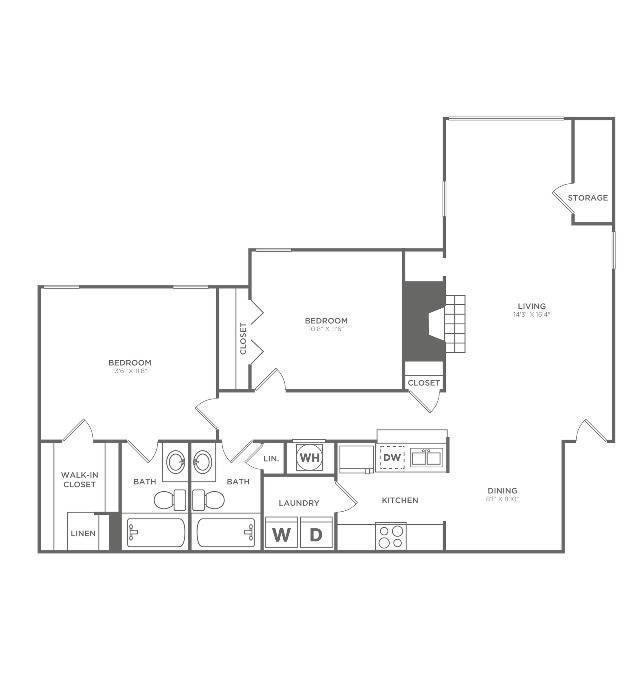 The Chipper | 2 bed 2 bath | 1151 sq ft