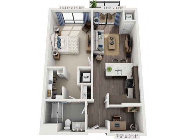 B1 | 1 bed 1 bath | from 769 square feet