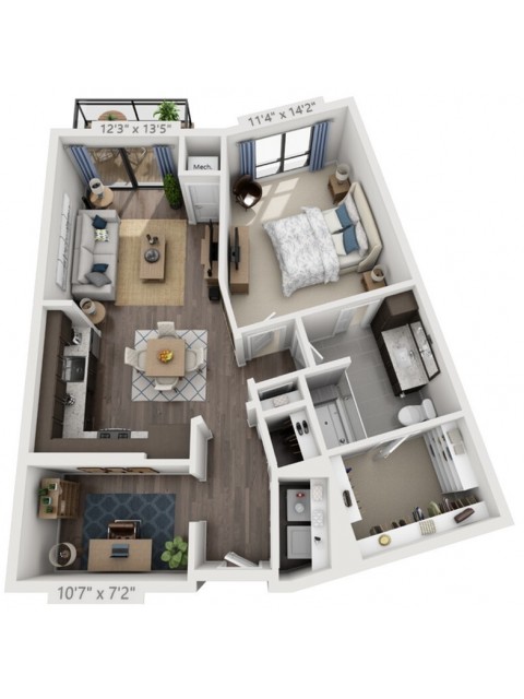 B5 | 1 bed 1 bath | from 893 square feet