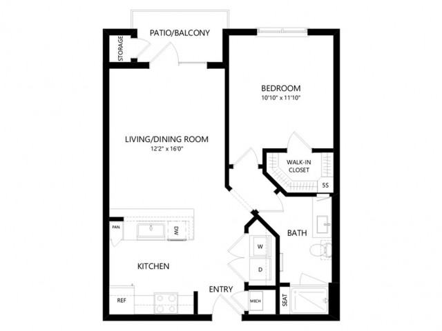 A1 | 1 bed 1 bath | from 677 square feet