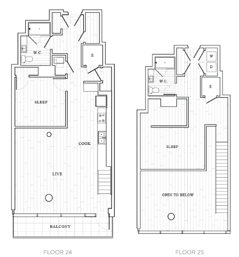 Floor Plan 2 Bedroom Penthouse  | Tower at OPOP Apartments | Apartments in St. Louis