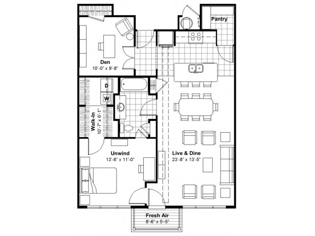 1 Bedroom with Den  | Apartments Kansas City, MO | Lofts at Union Hill