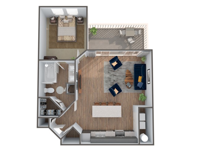 1 Bedroom Floor Plan | Luxury Apartments In Clermont Florida | Advenir at Castle Hill