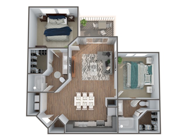 2 Bedroom Floor Plan | Luxury Apartments In Clermont Florida | Advenir at Castle Hill