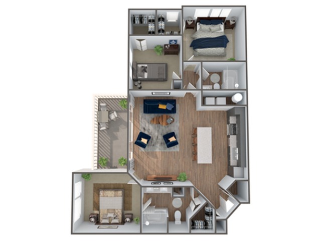 3 Bedroom Floor Plan | Luxury Apartments In Clermont Florida | Advenir at Castle Hill