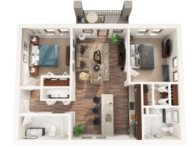 2 Bedroom Floor Plan | Apartments Odessa Tx | Advenir at Legado Ranch