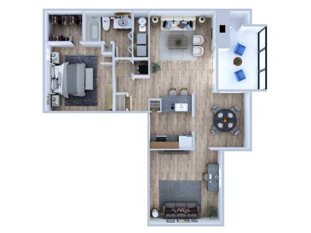 One Bedroom Floor Plan | Apartments Midland TX | Advenir at The Meadows