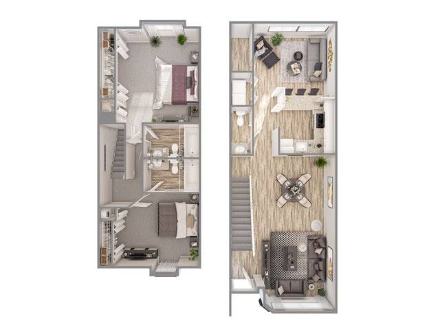 2 Bedroom Floor Plan | Apartments In Coconut Creek | Advenir at Cocoplum