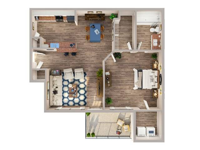 1 Bedroom Floor Plan | Apartments In Baytown TX | Advenir at the Preserve