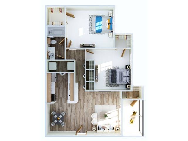 2 Bedroom Floor Plan | Apartments Near Winter Garden Fl | Advenir at the Oaks