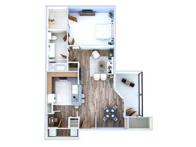 1 Bedroom Floor Plan | Apartments In Sugar Land | Advenir at Woodbridge Reserve