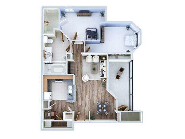 2 Bedroom Floor Plan | Apartments In Sugar Land TX | Advenir at Woodbridge Reserve