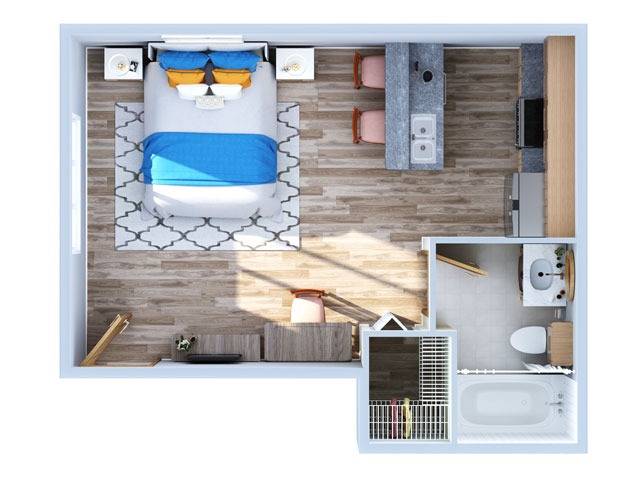 Studio Floor Plan | Apartments In Miami FLorida | Advenir at University Park