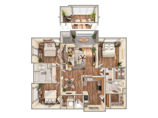 Three Bedroom Floor Plan | Apartments on Beltway 8 | Advenir at Wynstone