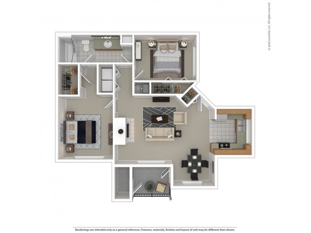 2 Bedroom Floor Plan | Apartments For Rent In Kennewick, WA | Crosspointe Apartments