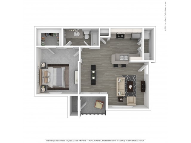 A1R | 1 Bed Apartment | Cambridge at Hickory Hollow Apartments