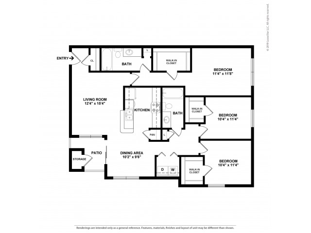 C1 3 Bed Apartment Cambridge At Hickory Hollow Apartments