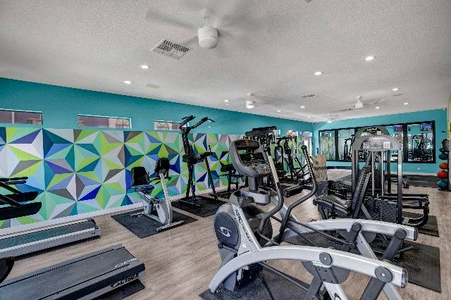 Get in shape without the membership fees! Everything you need to get your heart rate up and build your muscles. Available in just a short trip down the elevator or a stroll down the stairs.