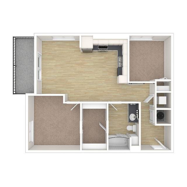1 Bedroom with Den Floor Plan | Apartments For Rent In Everett WA | Helm