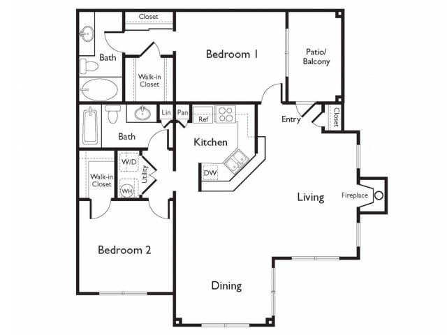 2 Bedroom 2 Bath C 2 Bed Apartment Arboretum At South