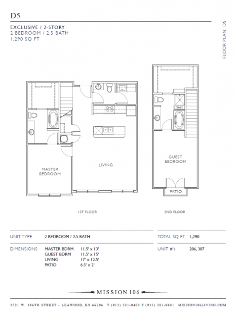 Floor Plans Leawood Apartments Mission 106