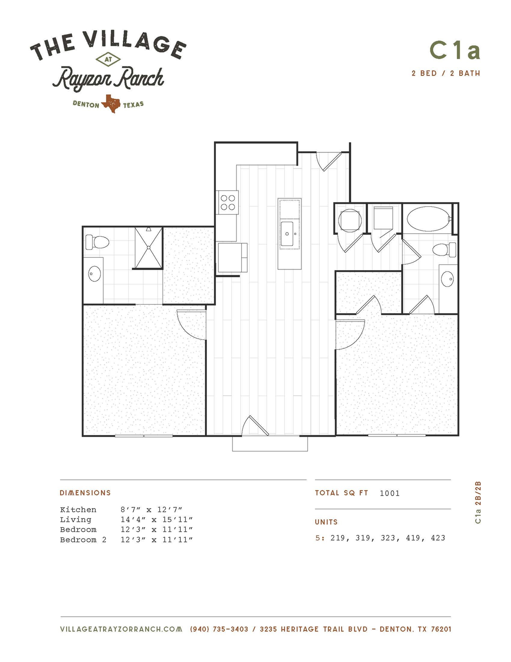 2 Bed 2 Bath Apartment In Denton Tx Village At Rayzor Ranch