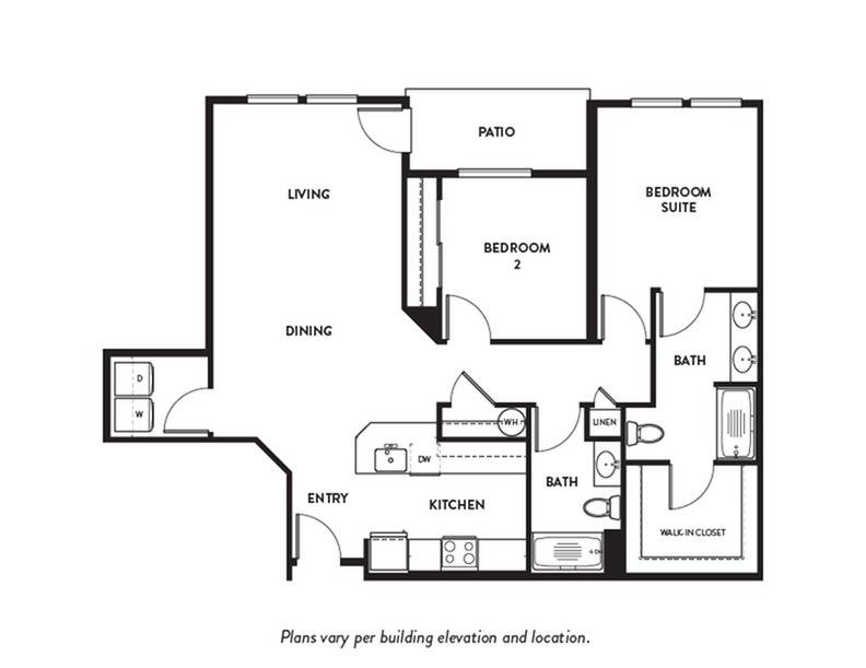 Floor Plan C6 - 2 Bedroom, 2 Bath