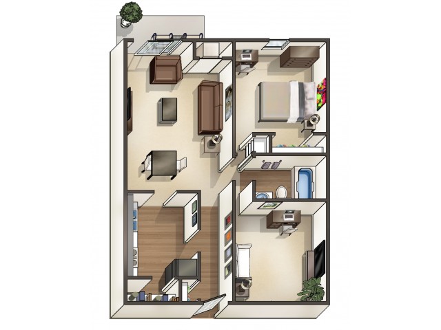 A4 Floor Plan | University Apartments Durham | Apartments Near Duke University