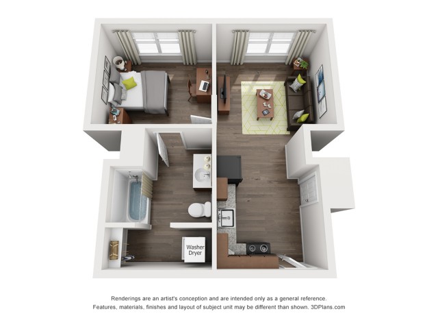 A1 floor plan | Trifecta Apartments | Louisville, KY Apartments