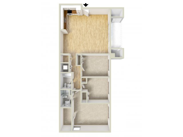 Three bedroom floor plan