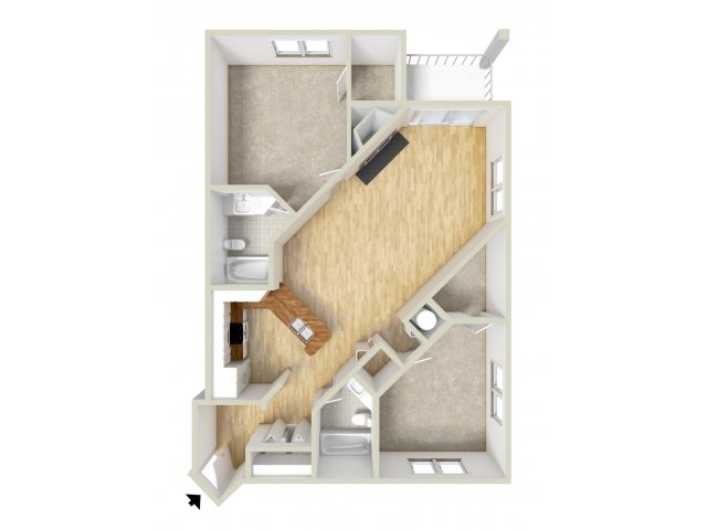 Jackson - two bedroom floor plan