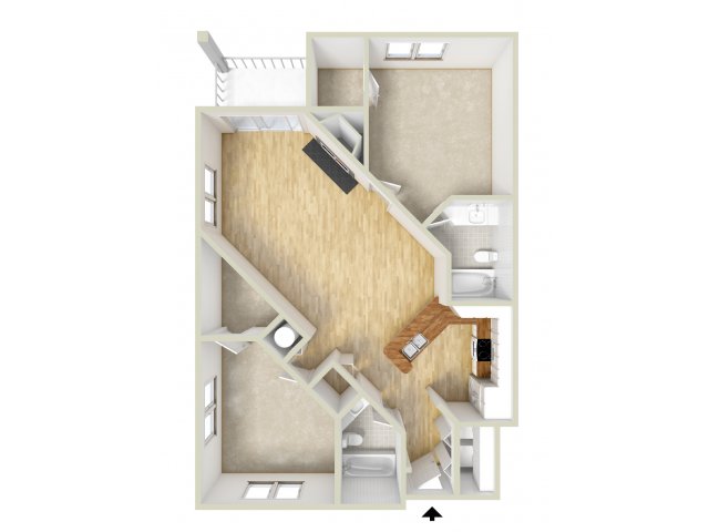Jefferson - two bedroom floor plan