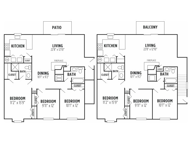 Floor Plan 2 | Apartments For Rent In Wyomissing PA | Victoria Crossing Apartments