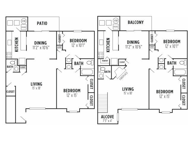 Floor Plan 3 | Wyomissing Apartments | Victoria Crossing Apartments