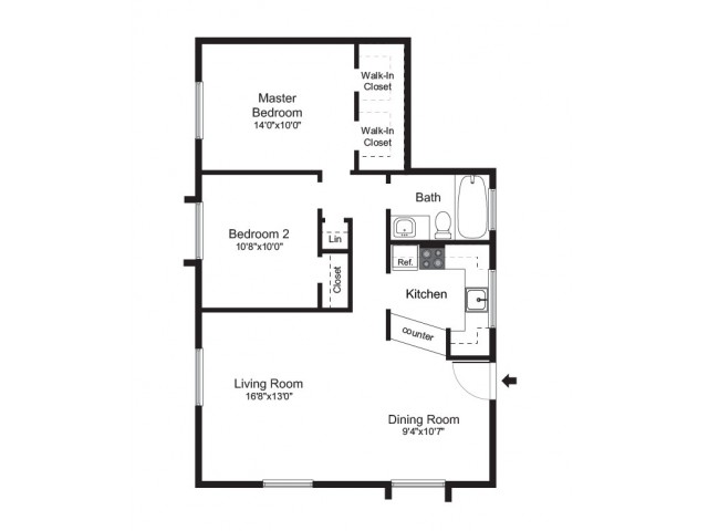 Two Bedroom Floorplan 1