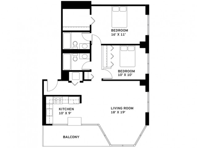 Two Bedroom Floor Plan G