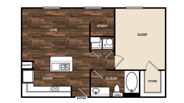 Floor Plan 3 | Luxury Apartments In San Antonio Texas | 1800 Broadway