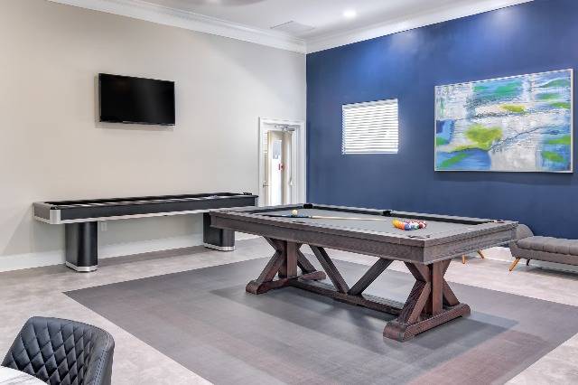 Game Room with Billiards and Shuffleboard