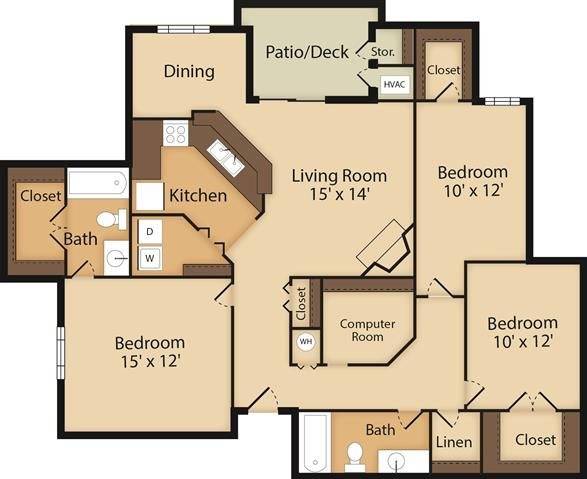 Three Bedroom Floor Plan Image