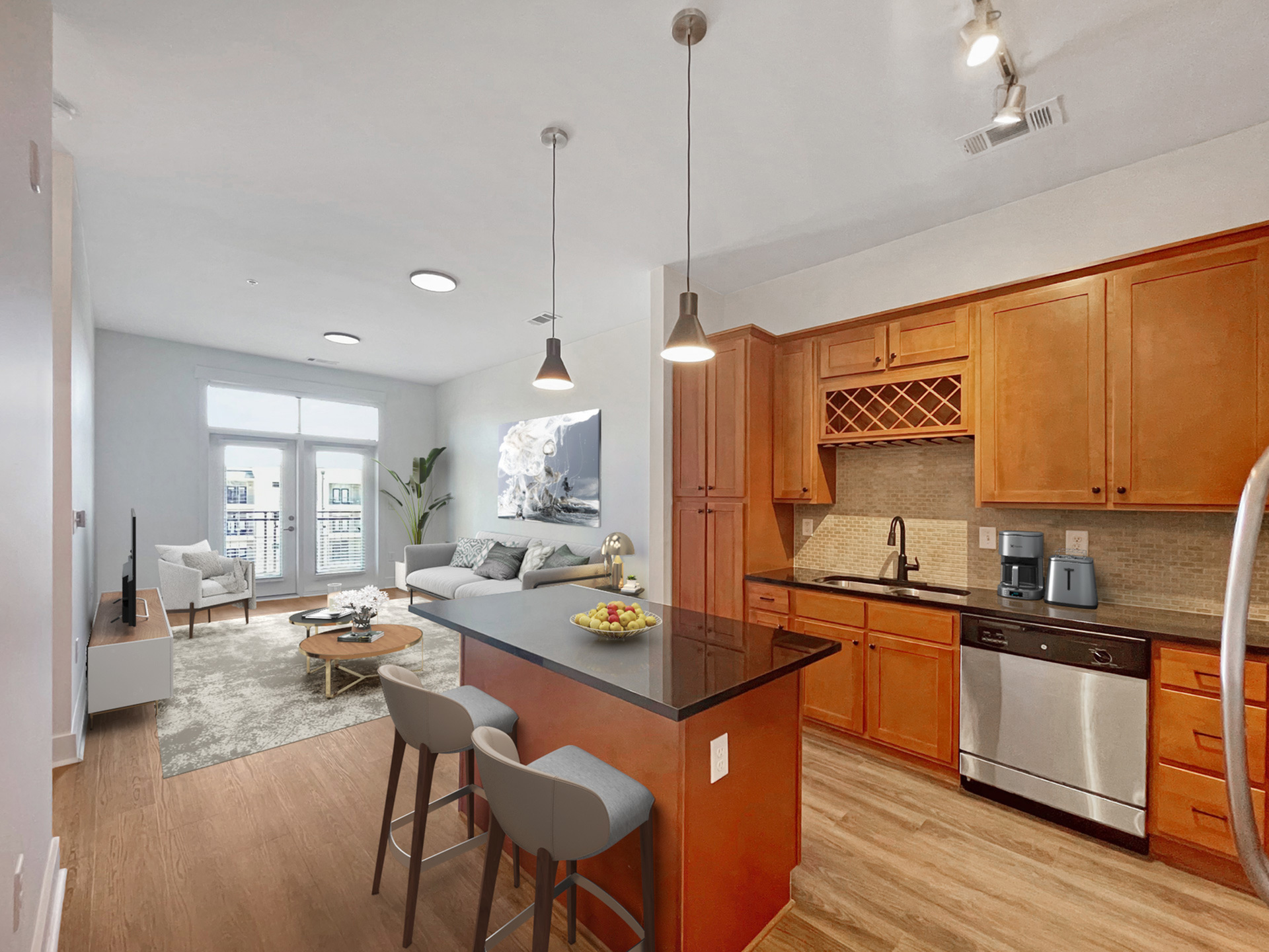open plan interior living space
